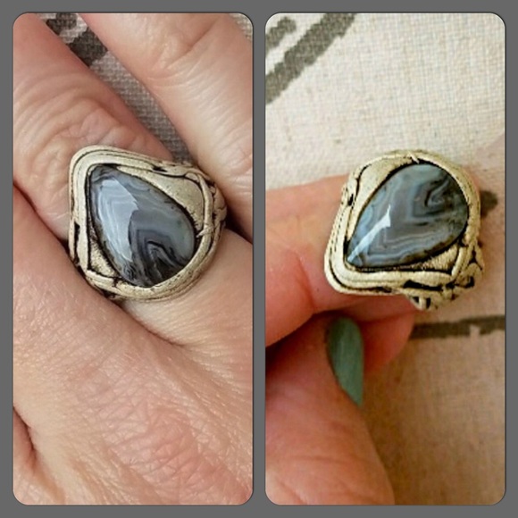 ✨HP✨Botswana Agate Ring Set in Polymer Clay✨ - Picture 3 of 4
